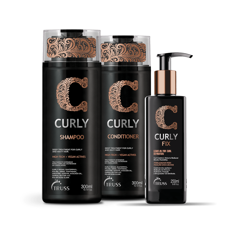 Kit Curly Shampoo 300ml, Conditioner 300ml, Fix 250ml